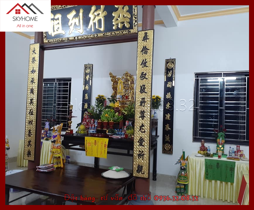 Hoành phi gỗ phòng thờ chữ Chưng phù liệt tổ